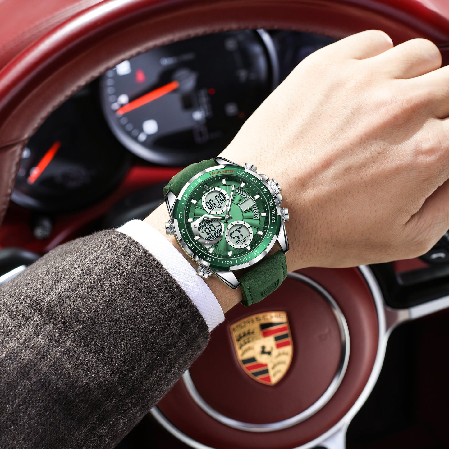 Poedagar E108 Dual time watch