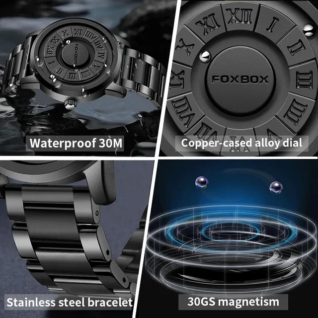 FOXBOX MAGNETIC ROLLING BEADS QUARTZ WATCH