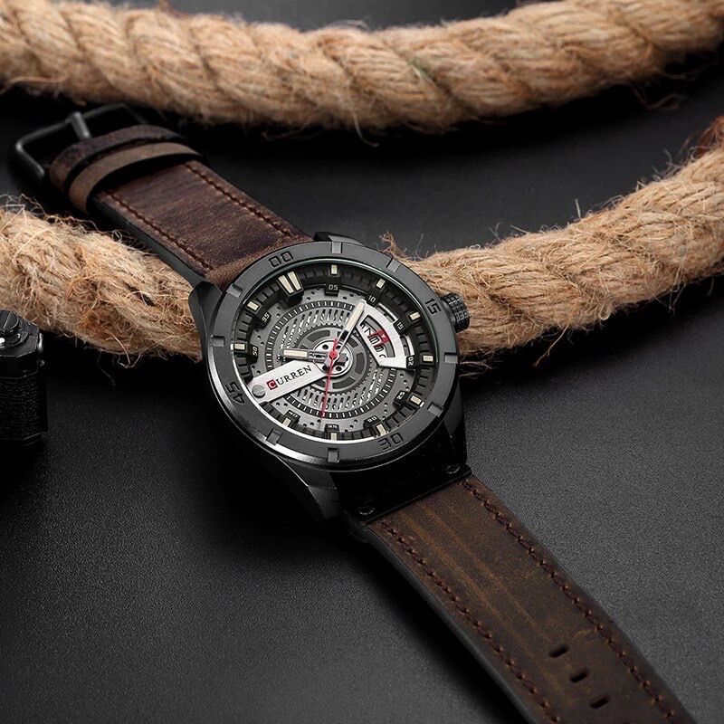 Luxury Watch Brand CURREN Men Military Sports Watches Men's Quartz Date Clock Man Casual Leather Wrist Watch Relogio Masculino