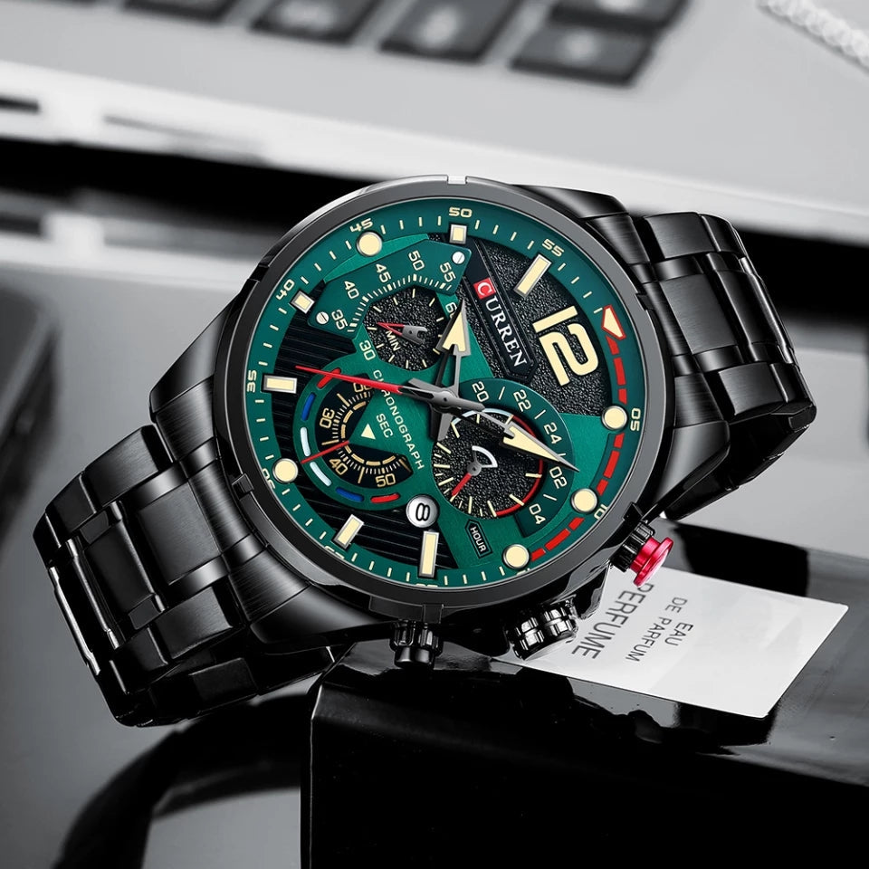 Curren 8395 Luxury Man Quartz Wrist Watch Stainless Steel Luminous Mens Watch 2021