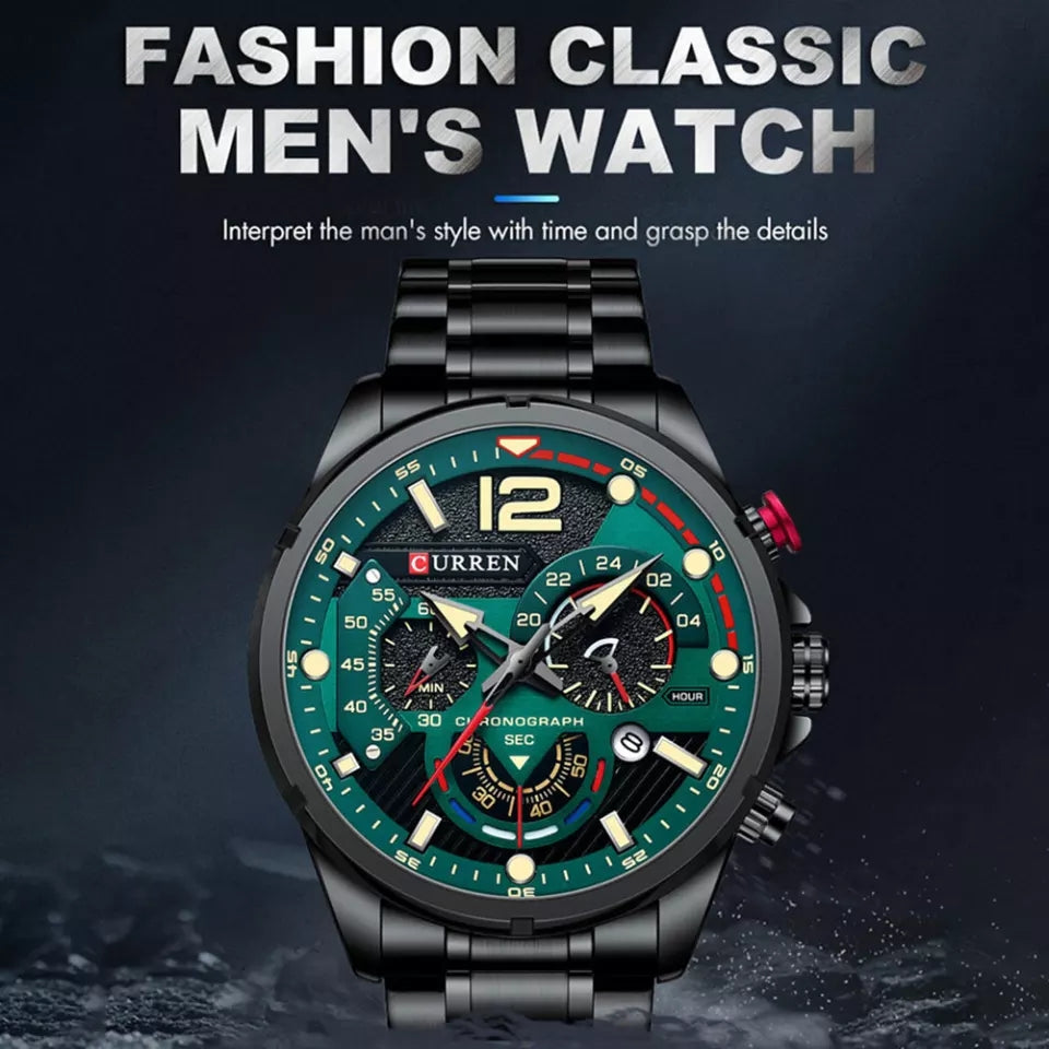 Curren 8395 Luxury Man Quartz Wrist Watch Stainless Steel Luminous Mens Watch 2021