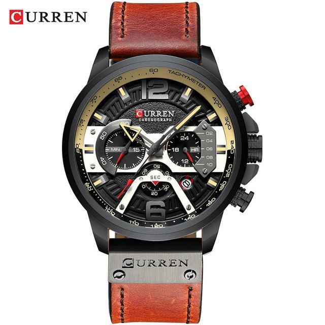 CURREN 8329 Casual Sport Watches for Men Luxury Military Leather Wrist Watch Man Fashion Wristwatch