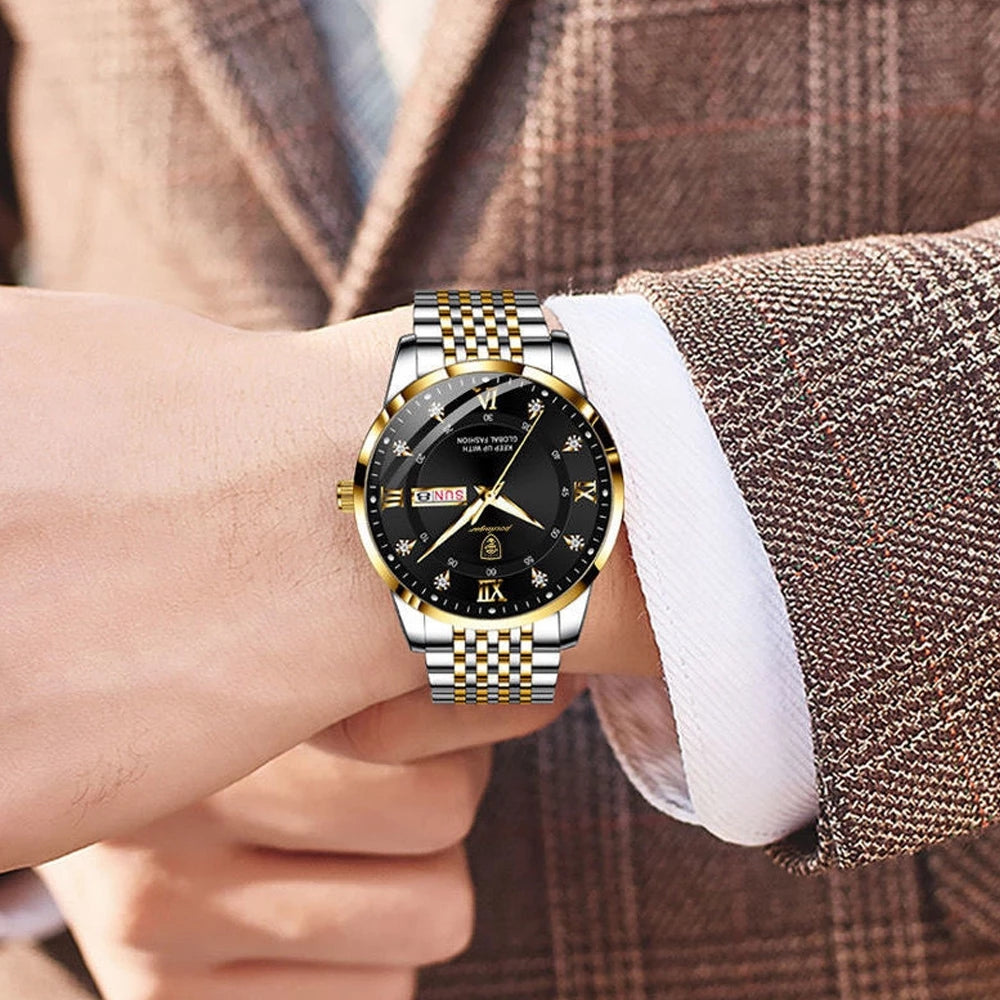 Poedagar Men day and date stainless