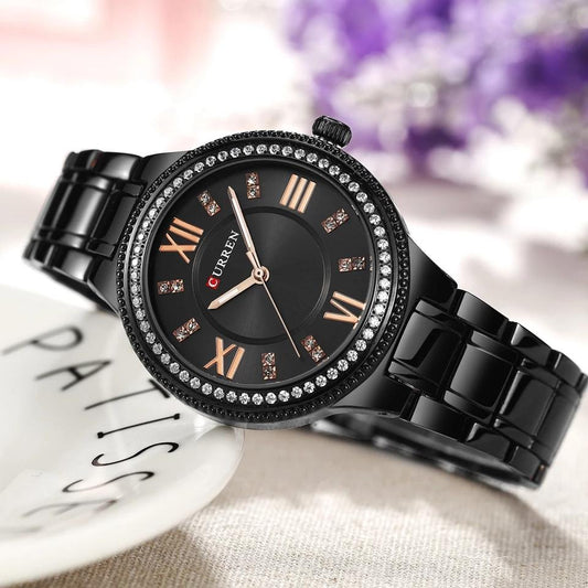 Curren 9004 Women Quartz Watch - Silver/ Rose Gold/Black