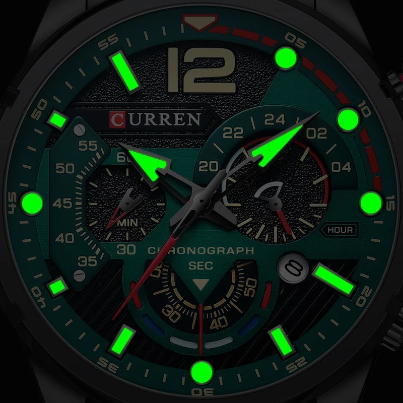 Curren 8395 Luxury Man Quartz Wrist Watch Stainless Steel Luminous Mens Watch 2021