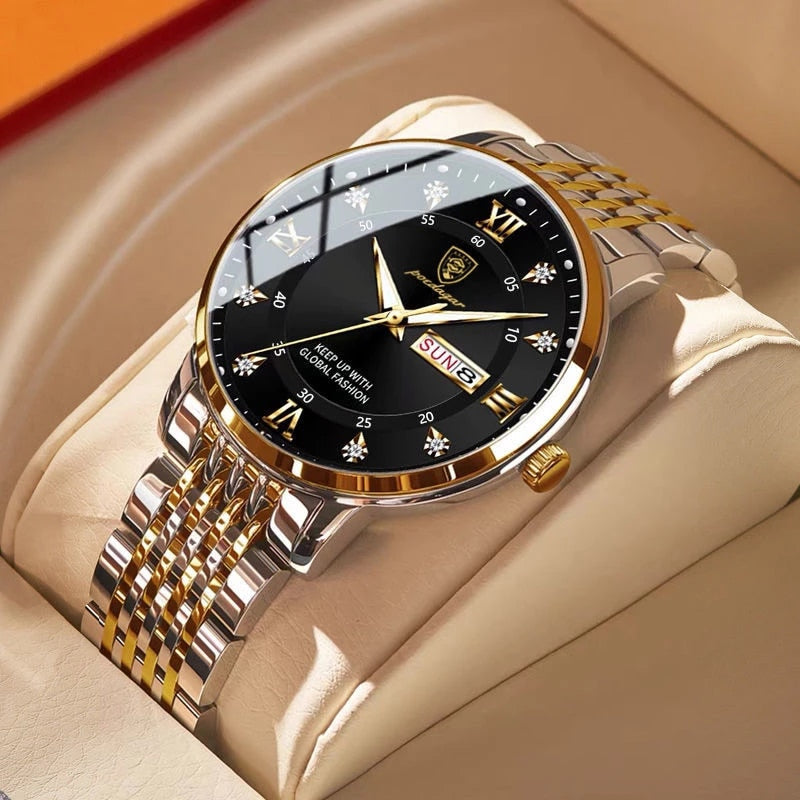 Poedagar Men day and date stainless